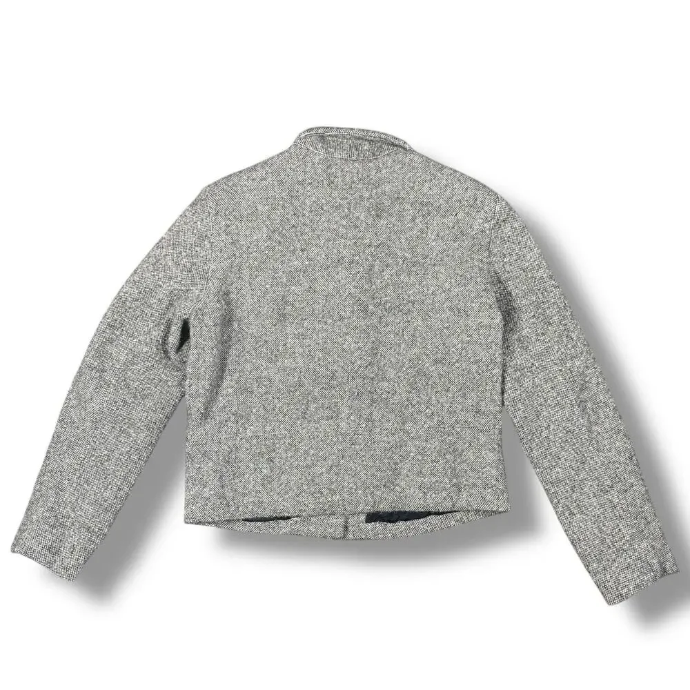 Vintage Gap Womens Blazer 12 Gray Black Tweed Wool Jacket Preppy Acadamia Office